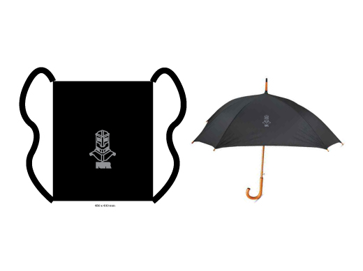 PSPR-laukku ja -sateenvarjo